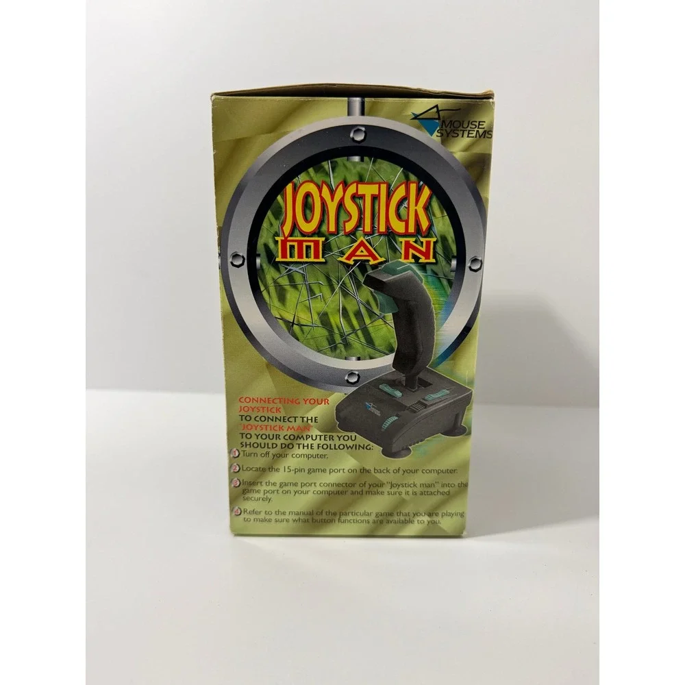 Mouse Systems Joystick Man PC Controller OS Black Good 15-Pin Game Port Turbo